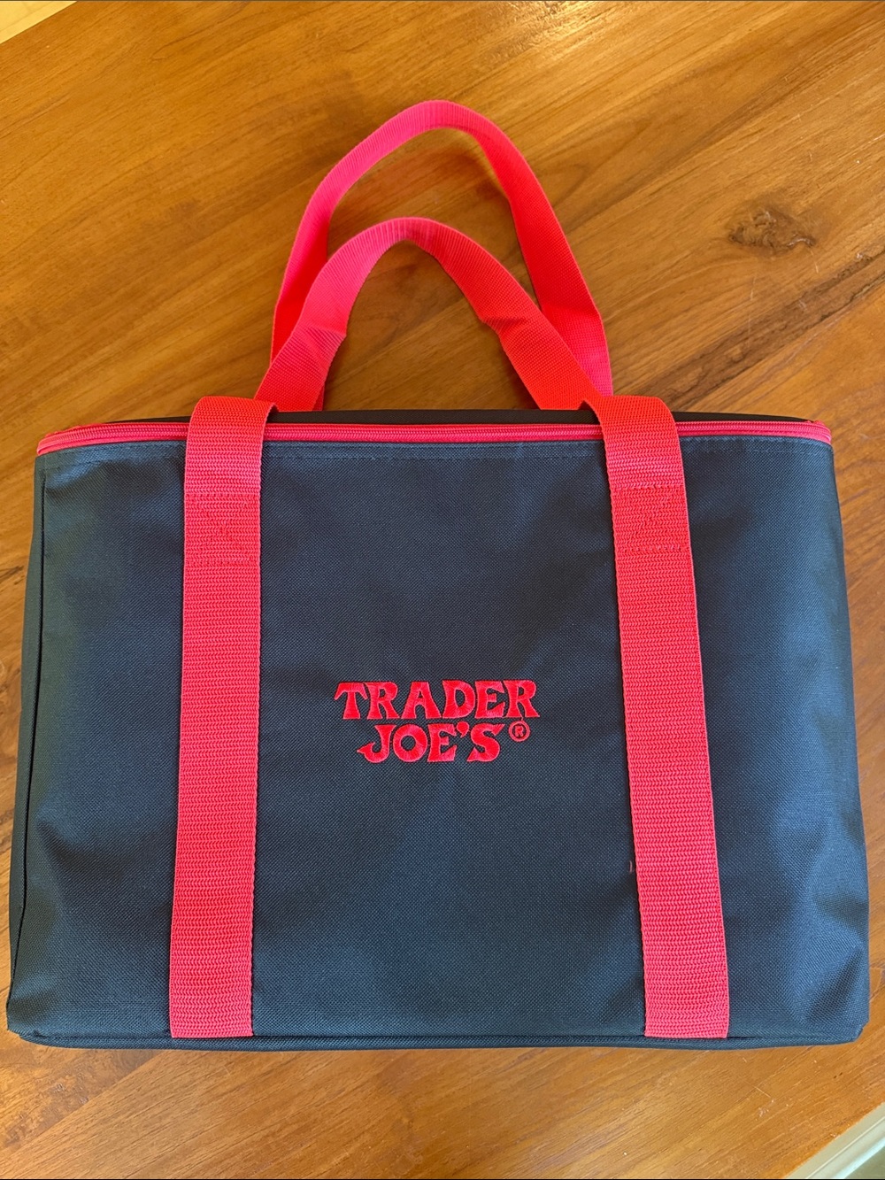 Trader Joe’s Black & Red Insulated Tote Bag